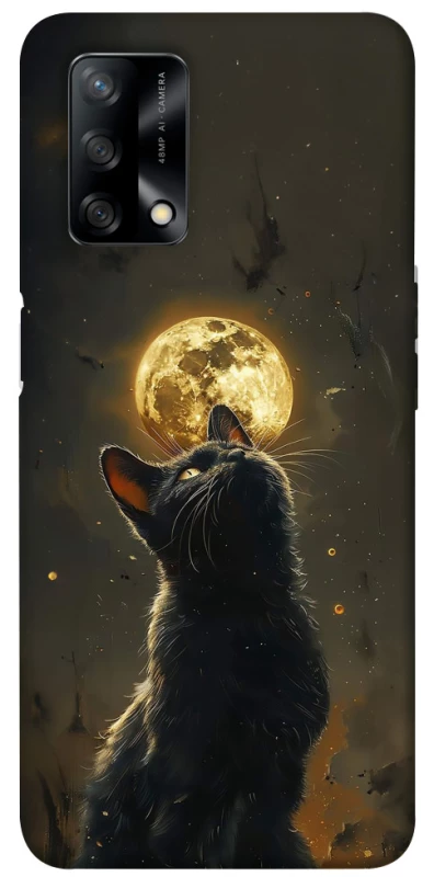 Чохол на Oppo A74 4G Кіт під місяцем v2 фото 1 з 1