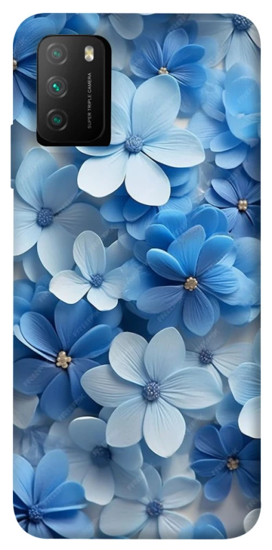 Чехол на Xiaomi Poco M3 Синие цветы фото 1 из 1