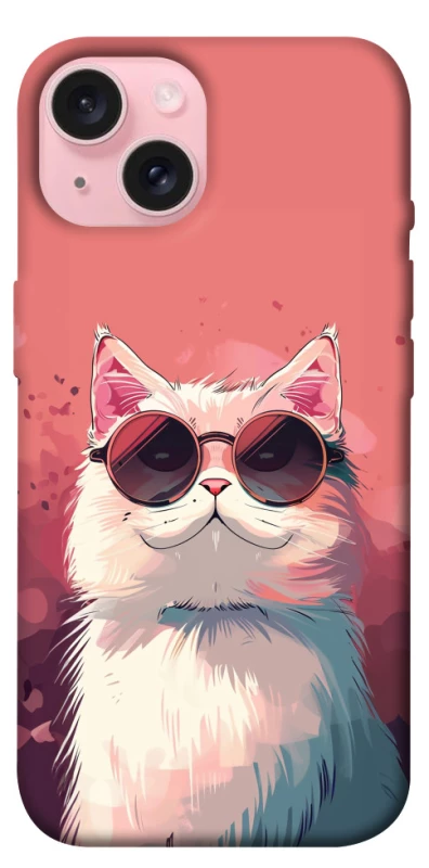 Чохол на Apple iPhone 15 (6.1") Сat with glasses фото 1 з 1
