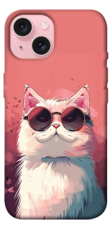 Чохол на Apple iPhone 15 (6.1") Сat with glasses фото 1 з 1