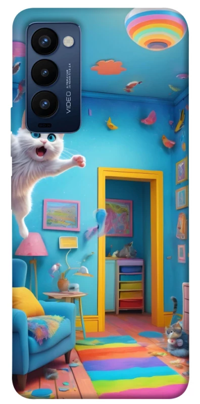 Чохол на TECNO Camon 18 crazy cat фото 1 з 1