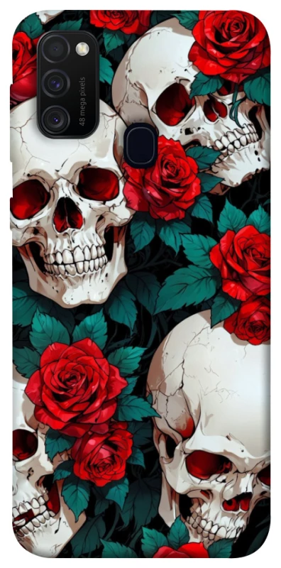 Чехол на Samsung Galaxy M30s / M21 skull and rose фото 1 из 1