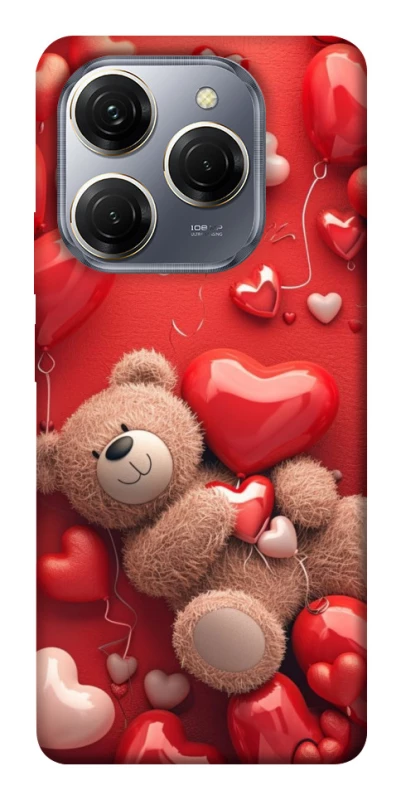 Чехол на TECNO Spark 20 Pro bear in hearts фото 1 из 1