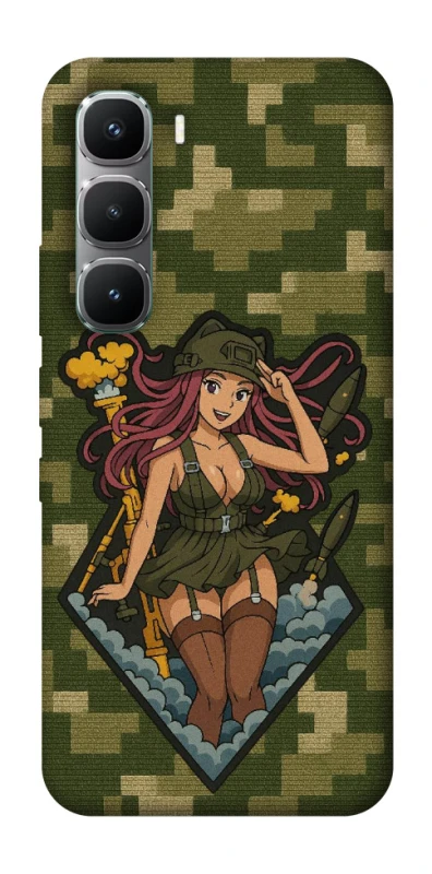 Чехол на Infinix Hot 60 Pro Military Waifu фото 1 из 1