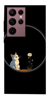 Чехол на Samsung Galaxy S22 Ultra Cat and flower фото 1 из 1
