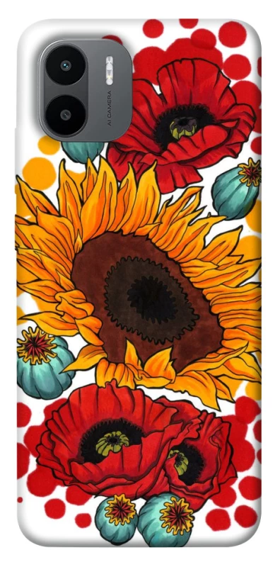 Чохол на Xiaomi Redmi A1 / A2 Соняшники та маки фото 1 з 1