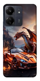 Чехол на Xiaomi Poco C65 Сar and dragon фото 1 из 1