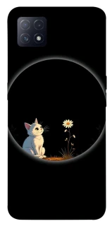 Чехол на Oppo A72 5G / A73 5G Cat and flower фото 1 из 1