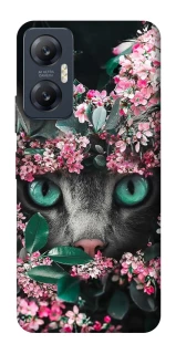 Чохол на Infinix Hot 20 5G Кіт в квітах фото 1 Чохол на Infinix Hot 20 5G Кіт в квітах фото 1 з 1