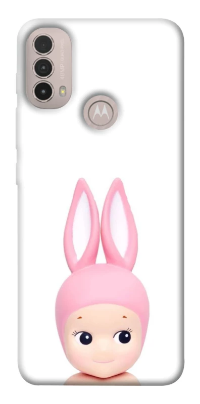 Чохол на Motorola Moto E40 Minimal Bunny Peek фото 1 з 1