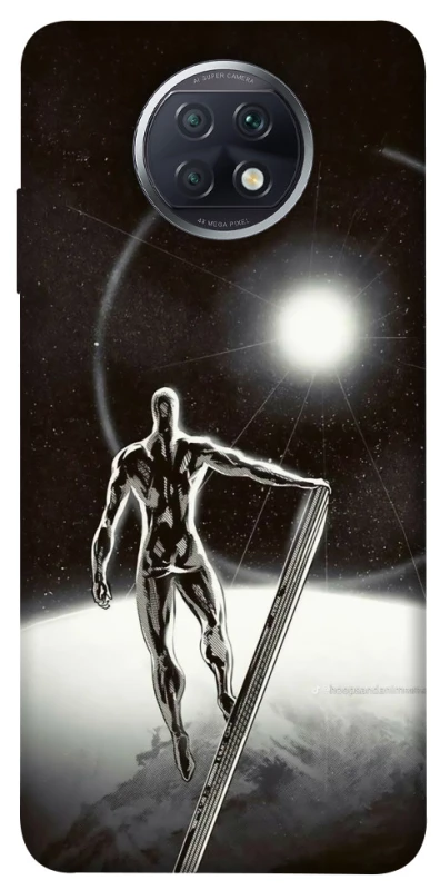 Чехол на Xiaomi Redmi Note 9 5G / Note 9T Серебряный сёрфер фото 1 из 1