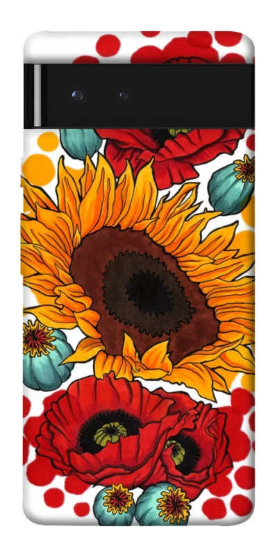 Чохол на Google Pixel 6 Соняшники та маки фото 1 з 1