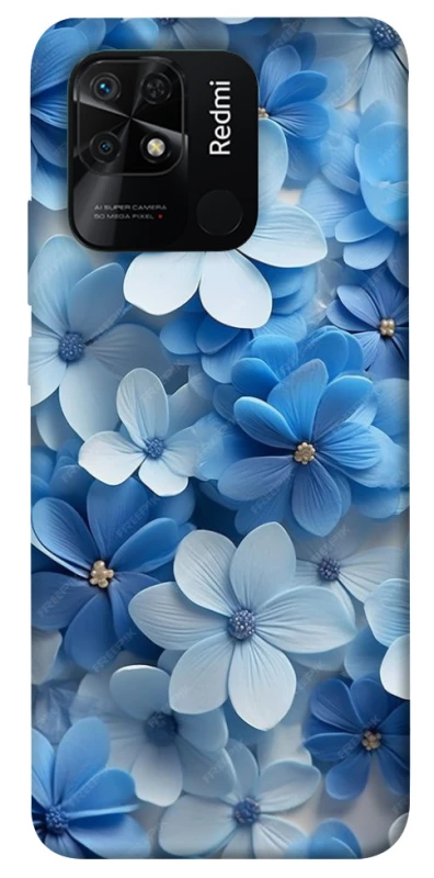 Чехол на Xiaomi Redmi 10C Синие цветы фото 1 из 1