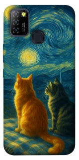 Чохол на Infinix Hot 10 Lite Cats under the stars фото 1 Чохол на Infinix Hot 10 Lite Cats under the stars фото 1 з 1