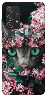 Чехол на Samsung Galaxy A72 4G / A72 5G Кот в цветах фото 1 из 1