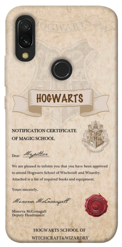 Чохол на Xiaomi Redmi 7 The Hogwarts acceptance letter фото 1 з 1