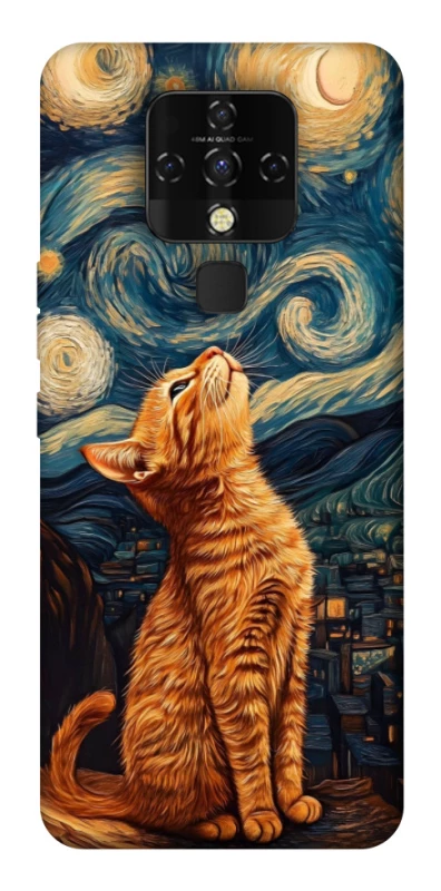 Чехол на TECNO Camon 16 SE van gogh cat фото 1 из 1