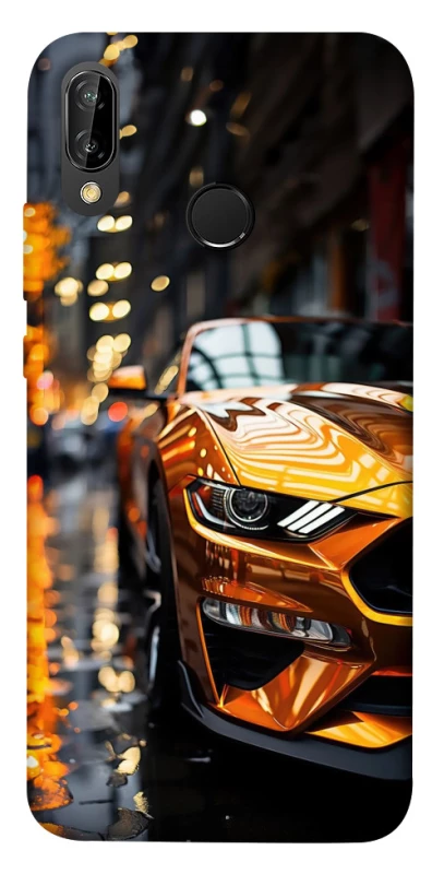 Чехол на Huawei P20 Lite Golden sports car фото 1 из 1