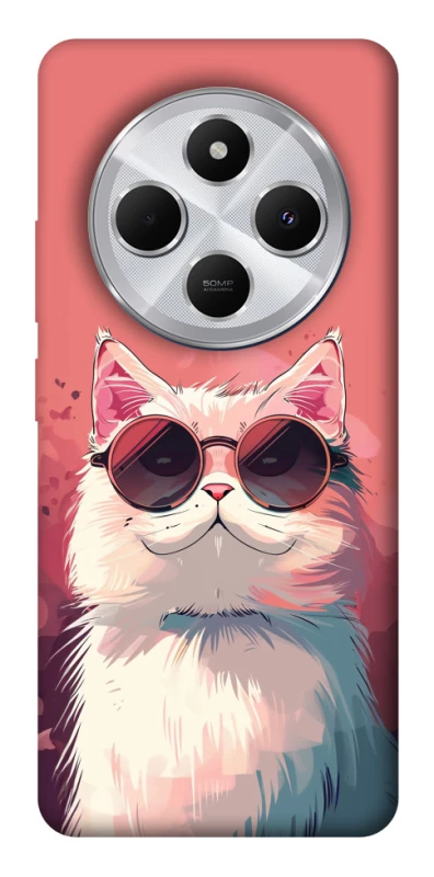 Чехол на Xiaomi Redmi 14C / Poco C75 Сat with glasses фото 1 из 1