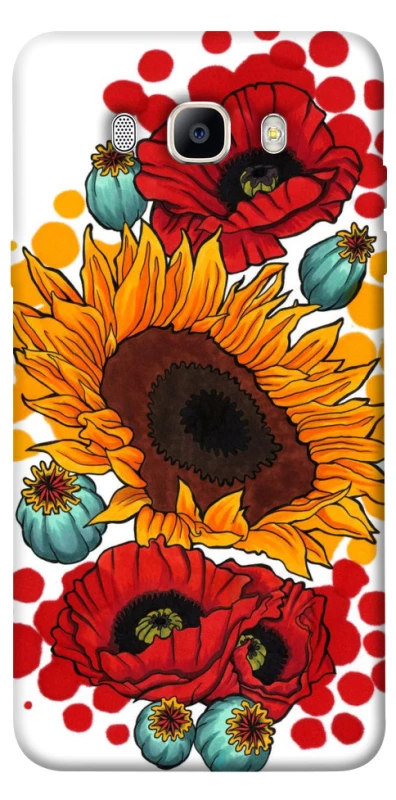 Чохол на Samsung J510F Galaxy J5 (2016) Соняшники та маки фото 1 з 1