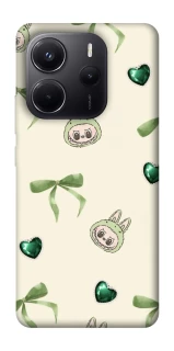 Чехол на Xiaomi Redmi Note 14 4G (Europe version) Labubu Green Heart фото 1 из 1