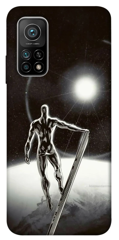 Чехол на Xiaomi Mi 10T Серебряный сёрфер фото 1 из 1