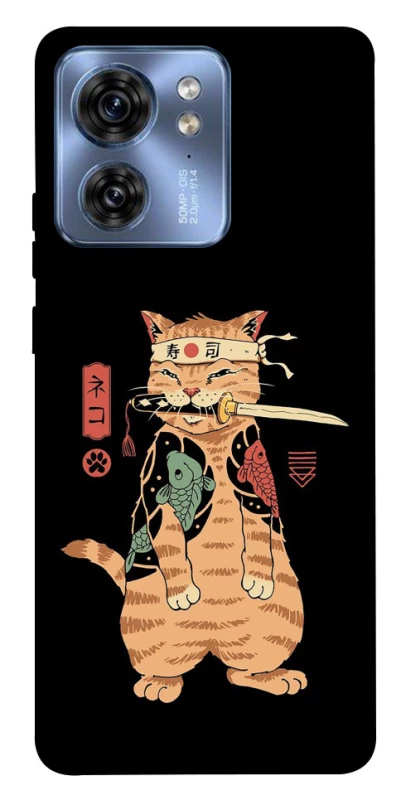 Чехол на Motorola Edge 40 Кот-самурай фото 1 из 1
