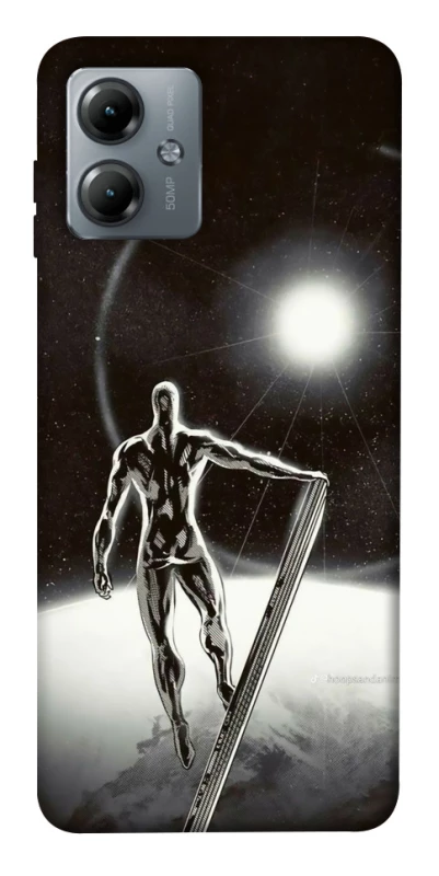 Чехол на Motorola Moto G14 Серебряный сёрфер фото 1 из 1