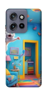 Чохол на Motorola Edge 50 Neo crazy cat фото 1 з 1