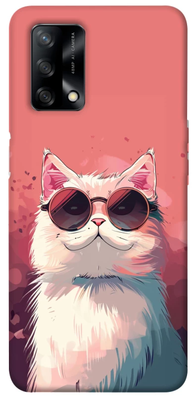 Чехол на Oppo A74 4G Сat with glasses фото 1 из 1