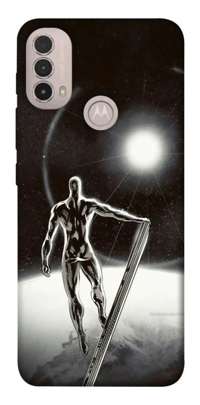 Чехол на Motorola Moto E40 Серебряный сёрфер фото 1 из 1