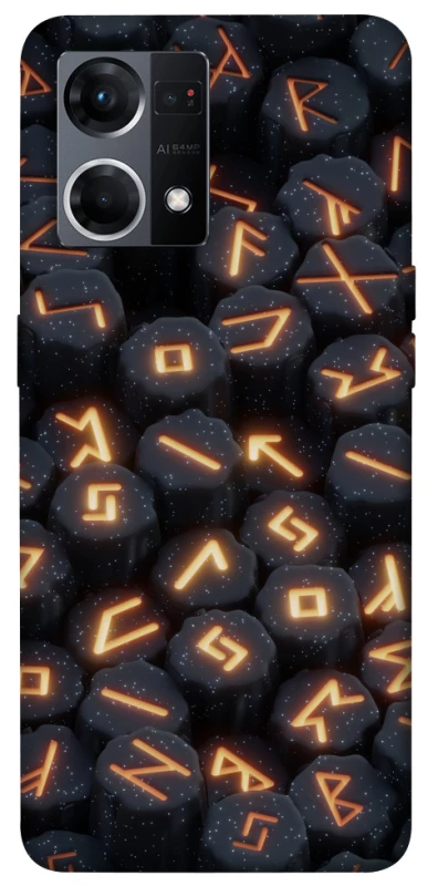 Чехол на Oppo Reno 7 4G Огненые руны фото 1 из 1