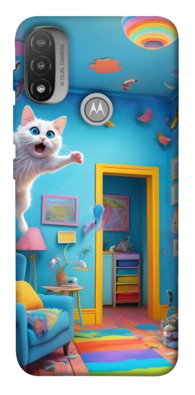 Чохол на Motorola Moto E20 crazy cat фото 1 з 1