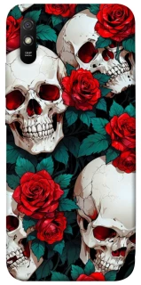 Чохол на Xiaomi Redmi 9A skull and rose фото 1 з 1