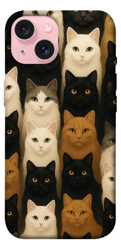 Чохол на Apple iPhone 15 (6.1") Colorful Cat Collage фото 1 з 1