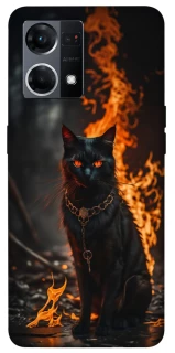Чехол на Oppo Reno 7 4G Огненный кот фото 1 из 1