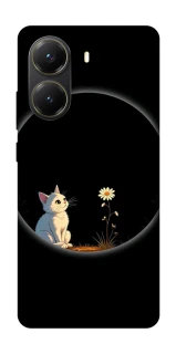 Чехол на Xiaomi Poco X7 Pro Cat and flower фото 1 из 1