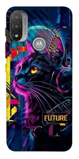 Чехол на Motorola Moto E20 Cyber Cat v2 фото 1 из 1