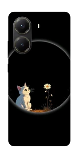 Чехол на Xiaomi Poco X6 Pro Cat and flower фото 1 из 1