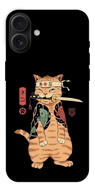 Чохол на Apple iPhone 16 Plus Кіт-самурай фото 1 з 1