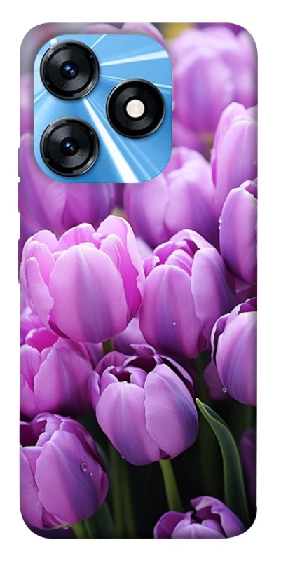 Чехол на TECNO Spark 10 Фиолетовые тюльпаны фото 1 из 1