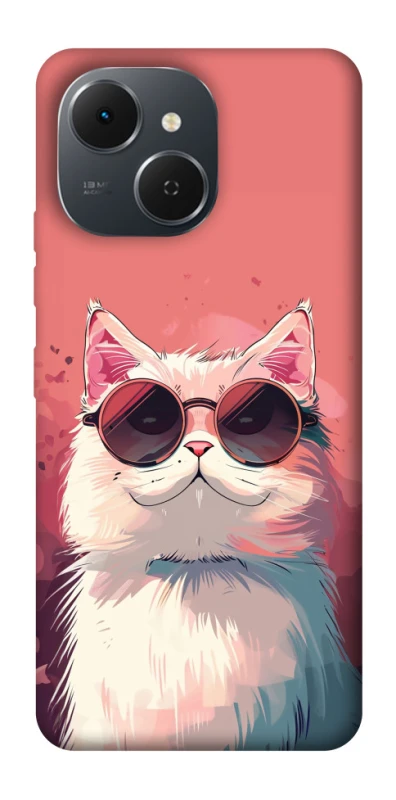 Чехол на TECNO Spark 40C Сat with glasses фото 1 из 1