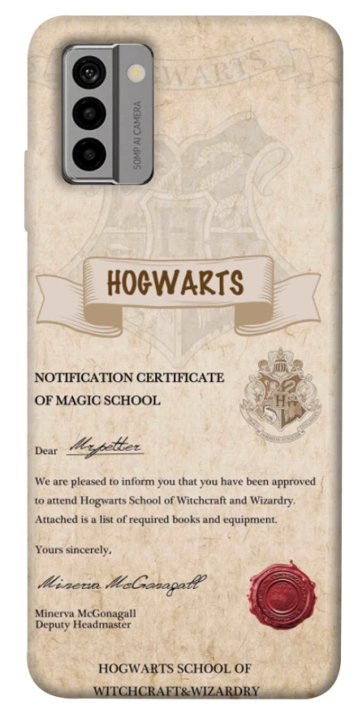 Чохол на Nokia G22 The Hogwarts acceptance letter фото 1 з 1