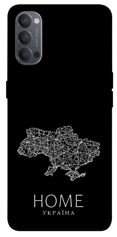 Чохол на Oppo Reno 4 Ukraine black map фото 1 з 1