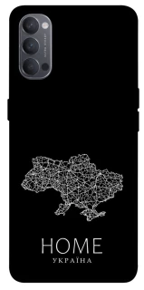 Чехол на Oppo Reno 4 Ukraine black map фото 1 из 1