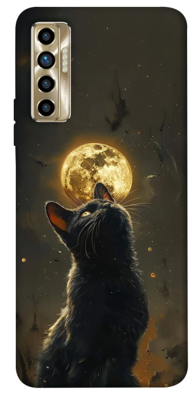 Чехол на TECNO Camon 17P Кот под луной v2 фото 1 из 1