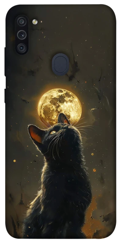 Чохол на Samsung Galaxy M11 Кіт під місяцем v2 фото 1 з 1
