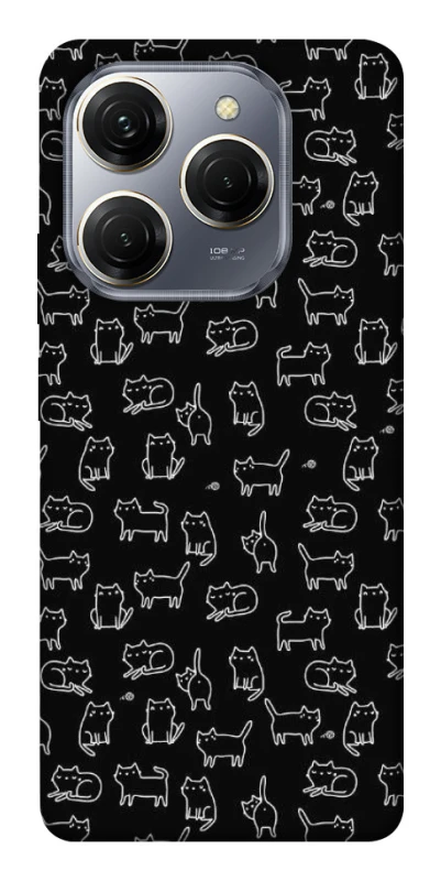 Чохол на TECNO Spark 20 Pro Black Cats фото 1 Чохол на TECNO Spark 20 Pro Black Cats фото 1 з 1