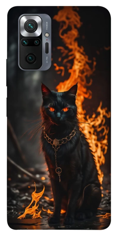 Чехол на Xiaomi Redmi Note 10 Pro Огненный кот фото 1 из 1