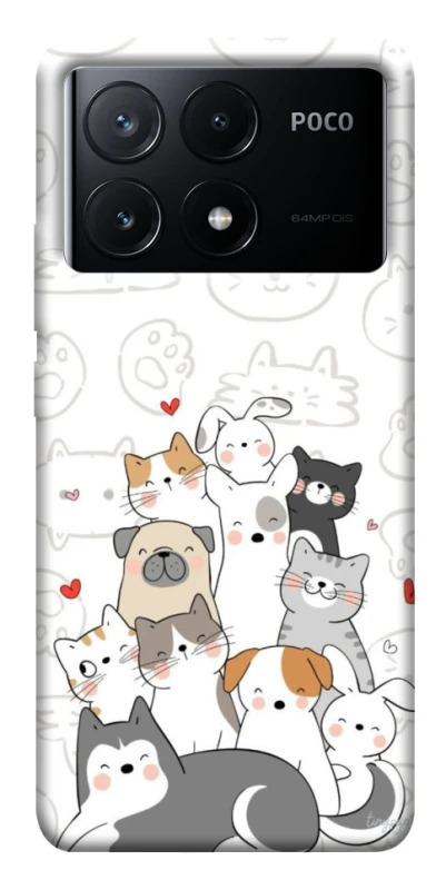 Чохол на Xiaomi Poco X6 Funny Pets фото 1 з 1
